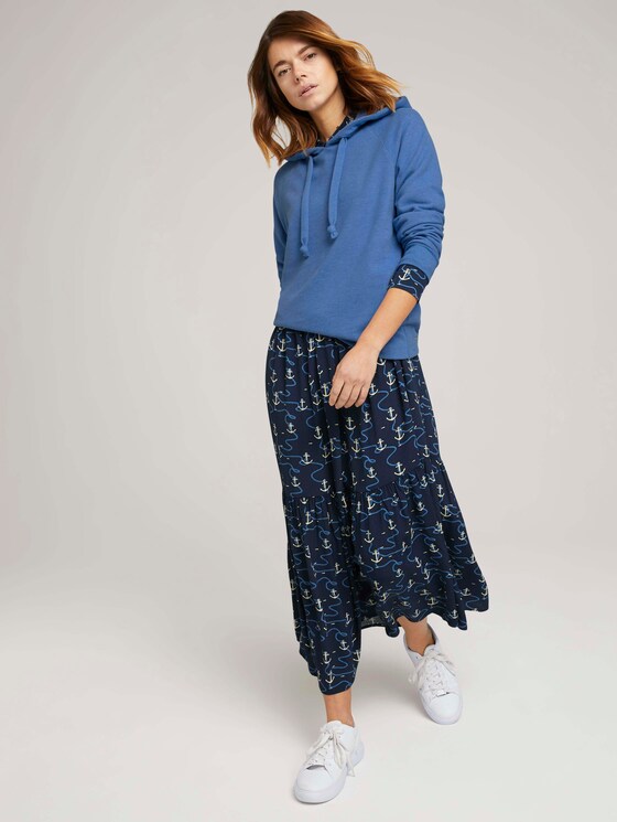 Gemustertes Blusenkleid mit Volants - Frauen - navy anchor print Gemustertes Blusenkleid mit Volants - Frauen - navy anchor print - 3 - TOM TAILOR Denim