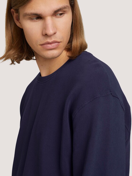strukturiertes Sweatshirt - Männer - Sky Captain Blue strukturiertes Sweatshirt - Männer - Sky Captain Blue - 9 - TOM TAILOR Denim