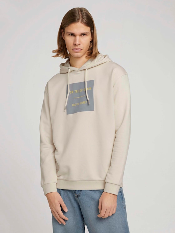 Hoodie mit Bio-Baumwolle - Männer - Soft Beige Solid Hoodie mit Bio-Baumwolle - Männer - Soft Beige Solid - 1 - TOM TAILOR Denim