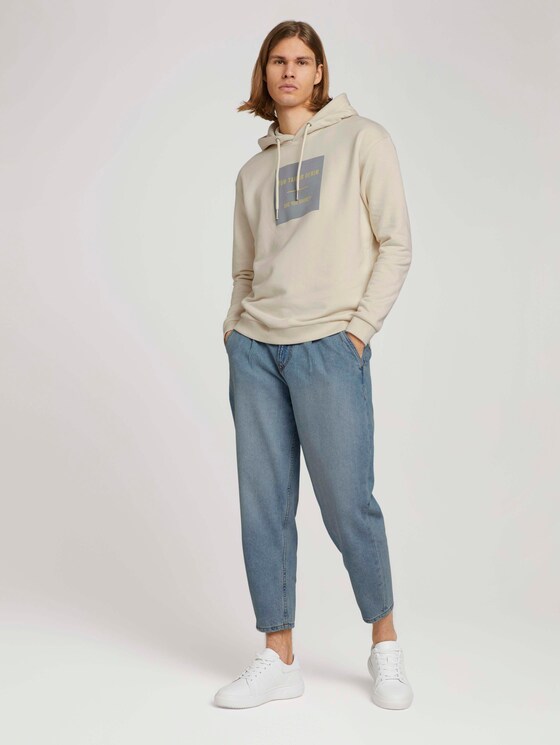 Hoodie mit Bio-Baumwolle - Männer - Soft Beige Solid Hoodie mit Bio-Baumwolle - Männer - Soft Beige Solid - 3 - TOM TAILOR Denim