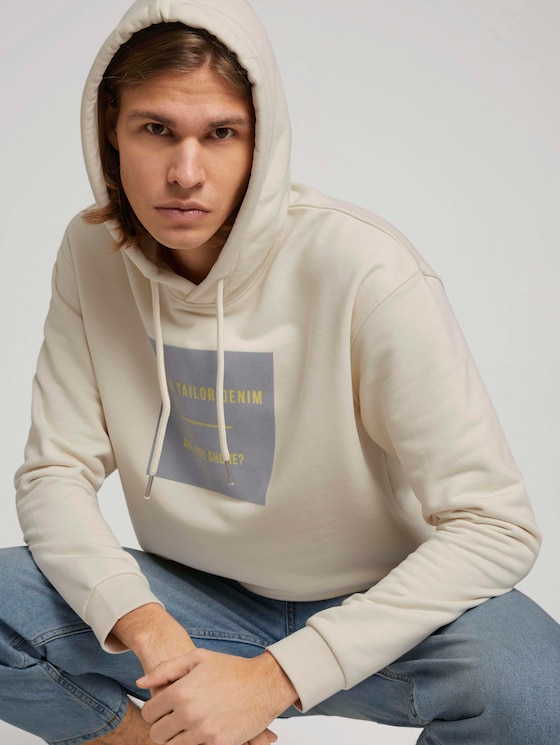 Hoodie mit Bio-Baumwolle - Männer - Soft Beige Solid Hoodie mit Bio-Baumwolle - Männer - Soft Beige Solid - 5 - TOM TAILOR Denim