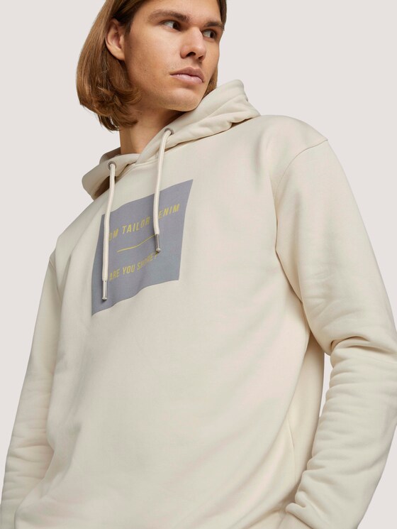 Hoodie mit Bio-Baumwolle - Männer - Soft Beige Solid Hoodie mit Bio-Baumwolle - Männer - Soft Beige Solid - 9 - TOM TAILOR Denim