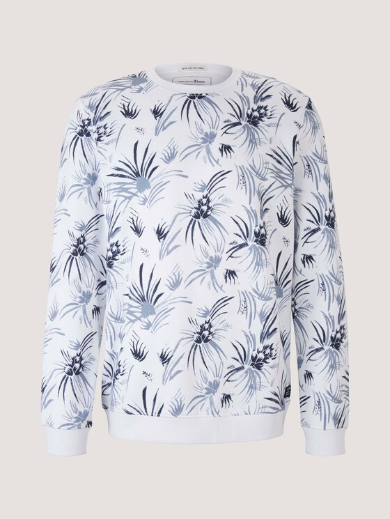 gemustertes Sweatshirt - Männer - white navy thistle print gemustertes Sweatshirt - Männer - white navy thistle print - 7 - TOM TAILOR Denim