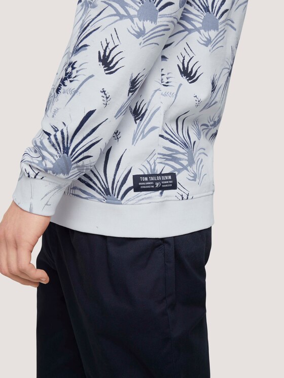 gemustertes Sweatshirt - Männer - white navy thistle print gemustertes Sweatshirt - Männer - white navy thistle print - 9 - TOM TAILOR Denim