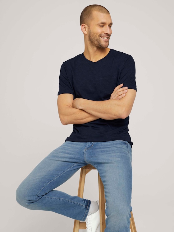 Basic T-Shirt - Männer - Dark Blue Basic T-Shirt - Männer - Dark Blue - 5 - TOM TAILOR