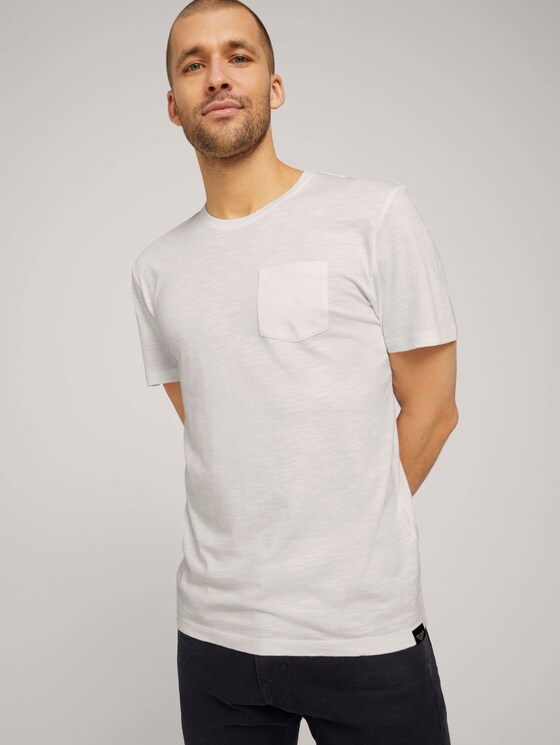 Basic T-Shirt - Männer - Off White Basic T-Shirt - Männer - Off White - 5 - TOM TAILOR