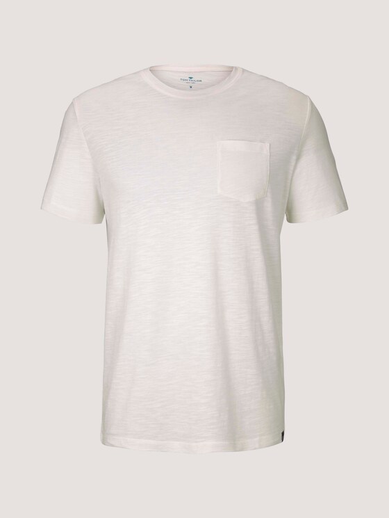 Basic T-Shirt - Männer - Off White Basic T-Shirt - Männer - Off White - 7 - TOM TAILOR