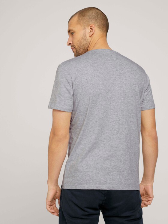 Basic T-Shirt - Männer - Light Stone Grey Melange Basic T-Shirt - Männer - Light Stone Grey Melange - 2 - TOM TAILOR