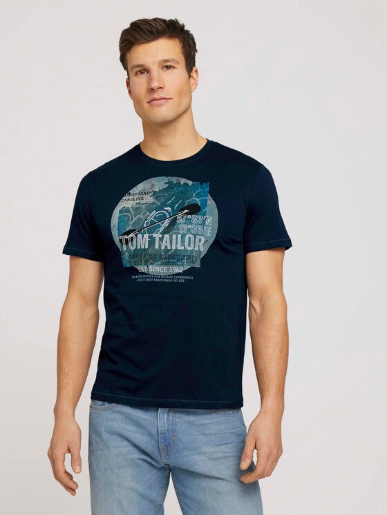 T-Shirt mit Print - Männer - Dark Blue T-Shirt mit Print - Männer - Dark Blue - 1 - TOM TAILOR