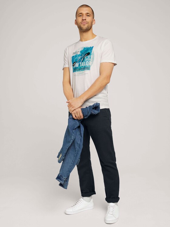 T-Shirt mit Print - Männer - Off White T-Shirt mit Print - Männer - Off White - 3 - TOM TAILOR