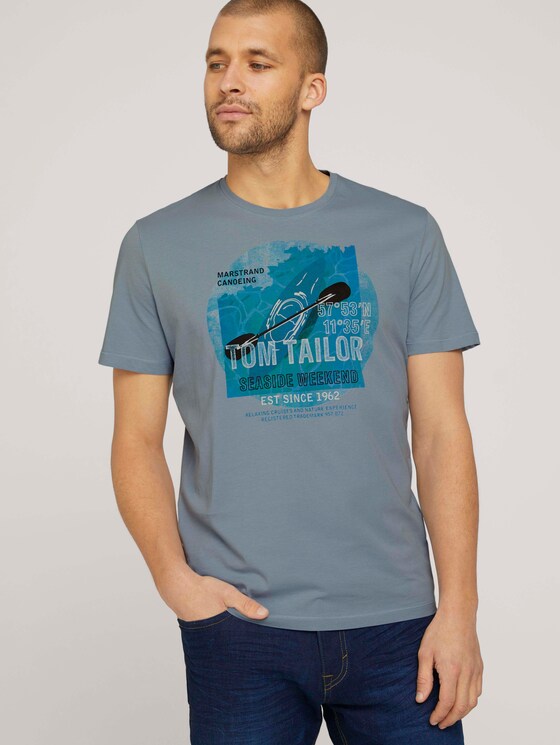 T-Shirt mit Print - Männer - Yonder Blue T-Shirt mit Print - Männer - Yonder Blue - 5 - TOM TAILOR