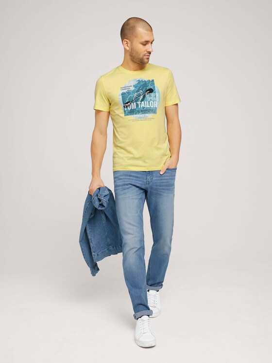 T-Shirt mit Print - Männer - pale straw yellow T-Shirt mit Print - Männer - pale straw yellow - 3 - TOM TAILOR