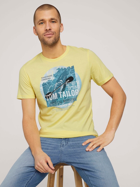 T-Shirt mit Print - Männer - pale straw yellow T-Shirt mit Print - Männer - pale straw yellow - 5 - TOM TAILOR