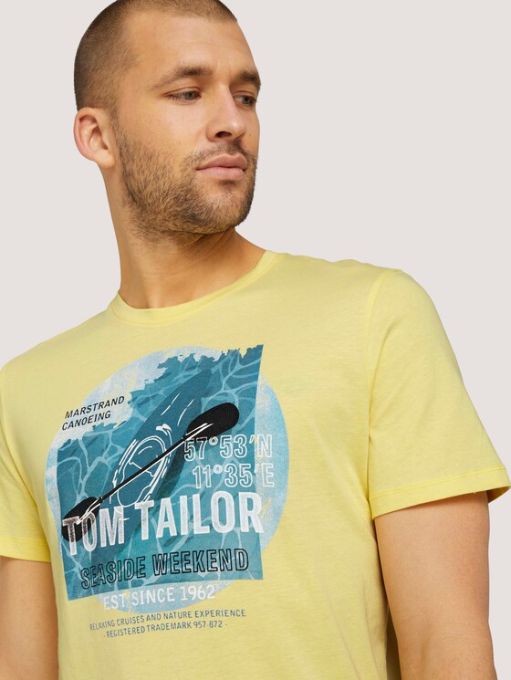 T-Shirt mit Print - Männer - pale straw yellow T-Shirt mit Print - Männer - pale straw yellow - 9 - TOM TAILOR