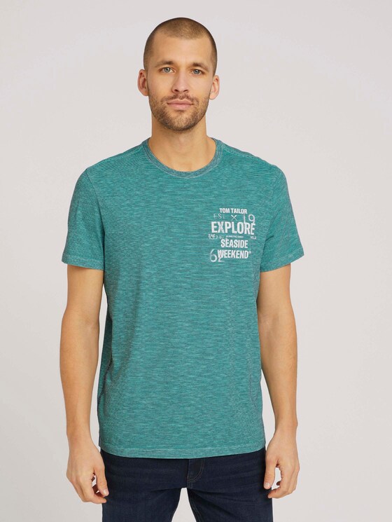 gestreiftes T-Shirt - Männer - lucite green fine stripe gestreiftes T-Shirt - Männer - lucite green fine stripe - 1 - TOM TAILOR