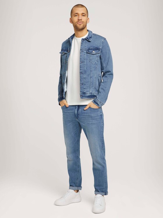 strukturiertes T-Shirt mit Bio-Baumwolle - Männer - Off White strukturiertes T-Shirt mit Bio-Baumwolle - Männer - Off White - 3 - TOM TAILOR