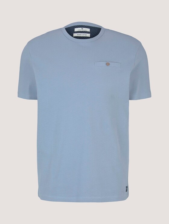 strukturiertes T-Shirt mit Bio-Baumwolle - Männer - Yonder Blue strukturiertes T-Shirt mit Bio-Baumwolle - Männer - Yonder Blue - 7 - TOM TAILOR