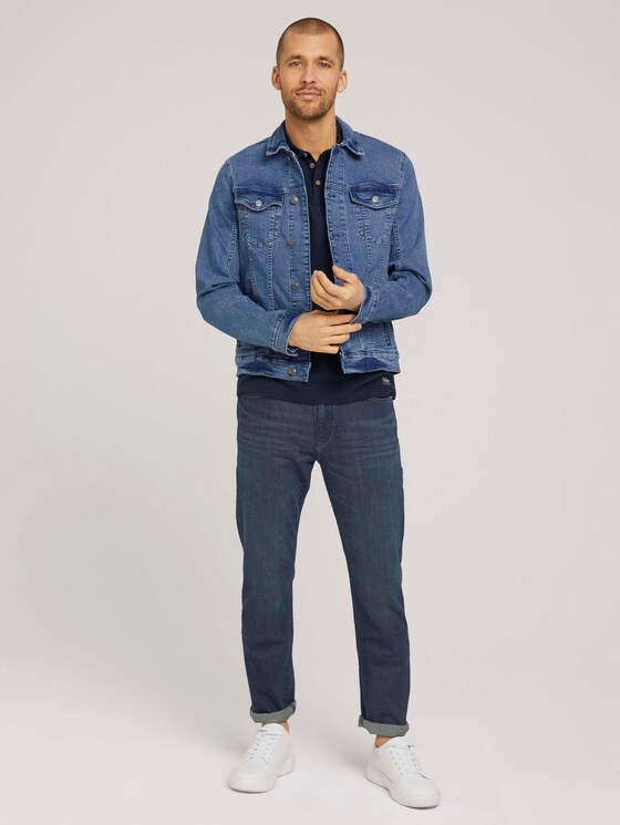 strukturiertes Poloshirt mit Bio-Baumwolle - Männer - Dark Blue strukturiertes Poloshirt mit Bio-Baumwolle - Männer - Dark Blue - 3 - TOM TAILOR