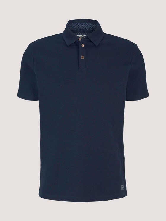 strukturiertes Poloshirt mit Bio-Baumwolle - Männer - Dark Blue strukturiertes Poloshirt mit Bio-Baumwolle - Männer - Dark Blue - 7 - TOM TAILOR