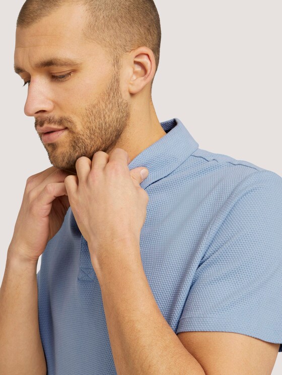 strukturiertes Poloshirt mit Bio-Baumwolle - Männer - Yonder Blue strukturiertes Poloshirt mit Bio-Baumwolle - Männer - Yonder Blue - 9 - TOM TAILOR