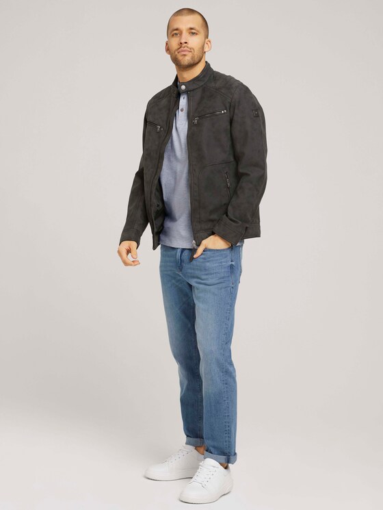 strukturiertes Poloshirt mit Bio-Baumwolle - Männer - Light Stone Grey Melange strukturiertes Poloshirt mit Bio-Baumwolle - Männer - Light Stone Grey Melange - 3 - TOM TAILOR