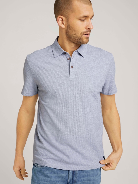 strukturiertes Poloshirt mit Bio-Baumwolle - Männer - Light Stone Grey Melange strukturiertes Poloshirt mit Bio-Baumwolle - Männer - Light Stone Grey Melange - 5 - TOM TAILOR