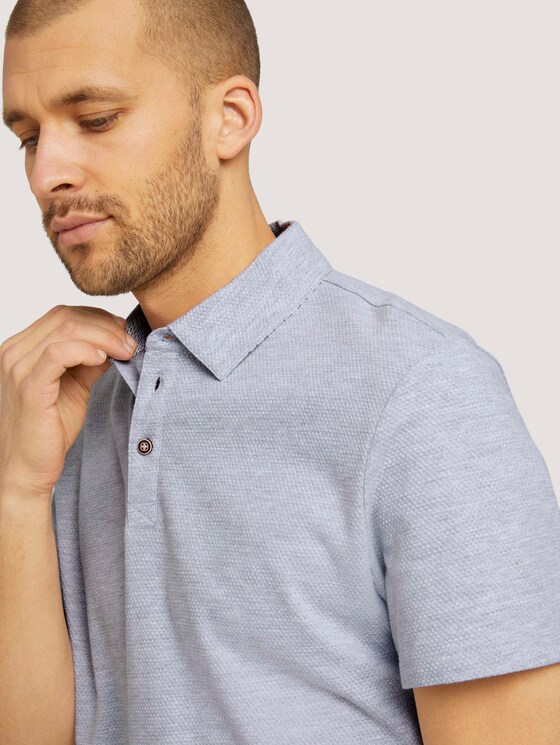 strukturiertes Poloshirt mit Bio-Baumwolle - Männer - Light Stone Grey Melange strukturiertes Poloshirt mit Bio-Baumwolle - Männer - Light Stone Grey Melange - 9 - TOM TAILOR