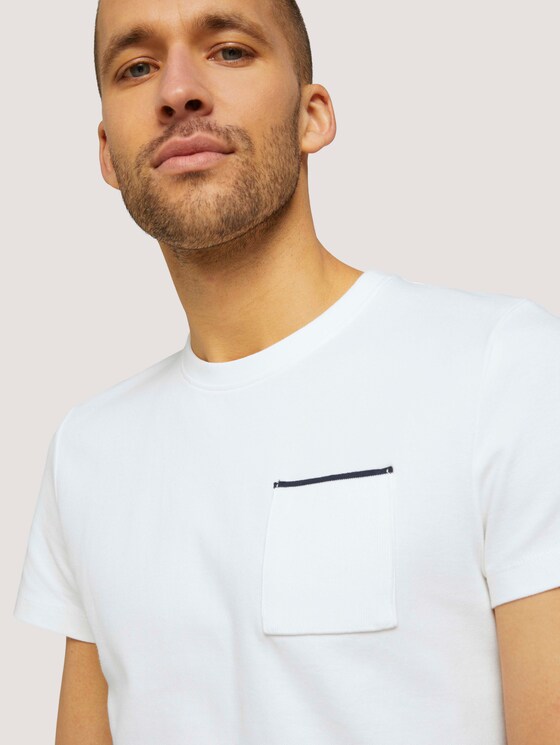 strukturiertes T-Shirt - Männer - Off White strukturiertes T-Shirt - Männer - Off White - 9 - TOM TAILOR