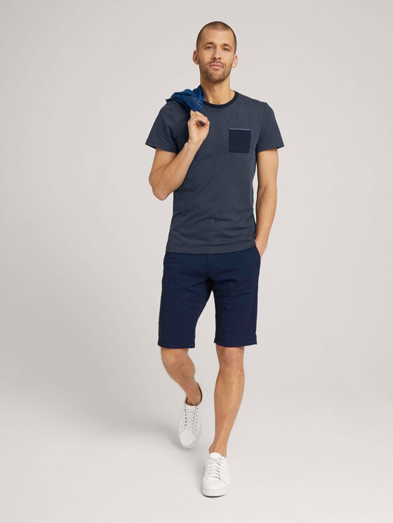 strukturiertes T-Shirt - Männer - Blue White Base Melange strukturiertes T-Shirt - Männer - Blue White Base Melange - 3 - TOM TAILOR