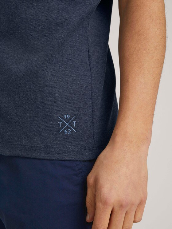 strukturiertes T-Shirt - Männer - Blue White Base Melange strukturiertes T-Shirt - Männer - Blue White Base Melange - 9 - TOM TAILOR