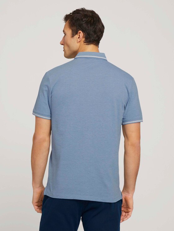 strukturiertes Poloshirt - Männer - yonder blue dark melange strukturiertes Poloshirt - Männer - yonder blue dark melange - 2 - TOM TAILOR
