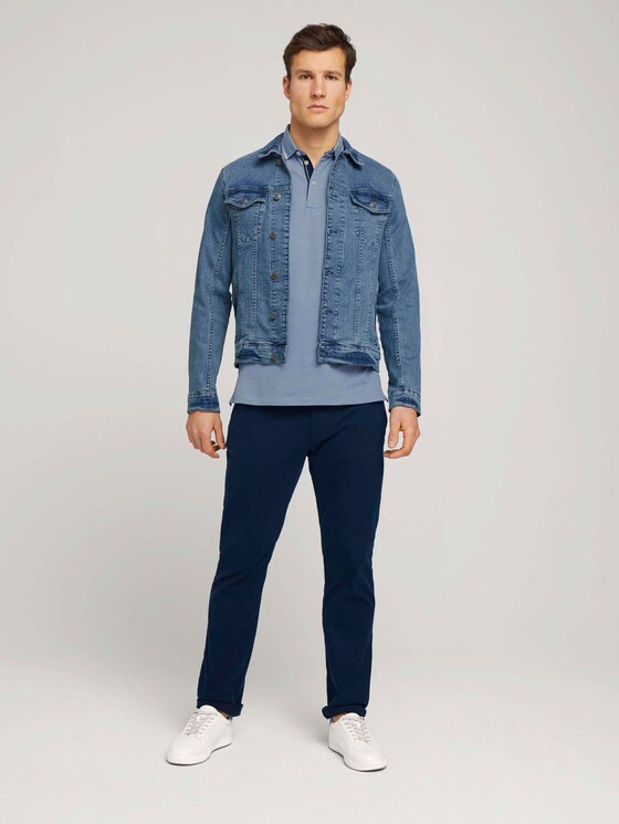 strukturiertes Poloshirt - Männer - yonder blue dark melange strukturiertes Poloshirt - Männer - yonder blue dark melange - 3 - TOM TAILOR