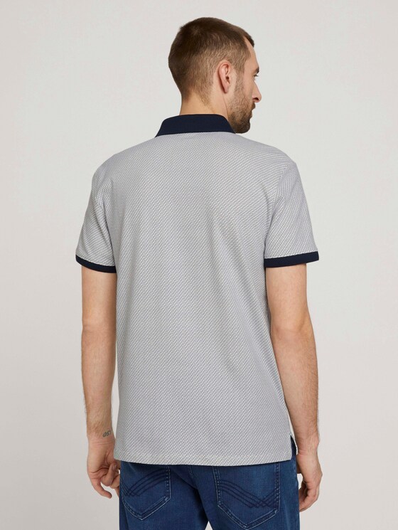 strukturiertes Poloshirt - Männer - white navy wave design strukturiertes Poloshirt - Männer - white navy wave design - 2 - TOM TAILOR