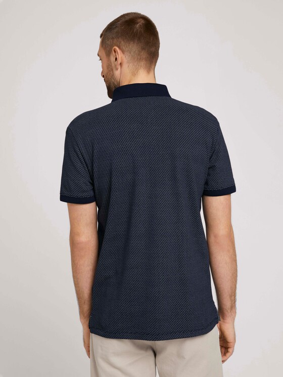 strukturiertes Poloshirt - Männer - navy blue wave design strukturiertes Poloshirt - Männer - navy blue wave design - 2 - TOM TAILOR