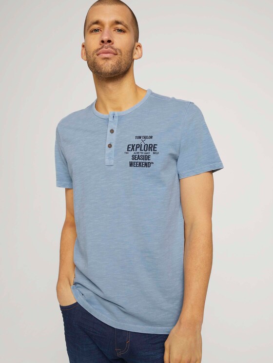 T-Shirt in Melange Optik - Männer - Yonder Blue T-Shirt in Melange Optik - Männer - Yonder Blue - 5 - TOM TAILOR