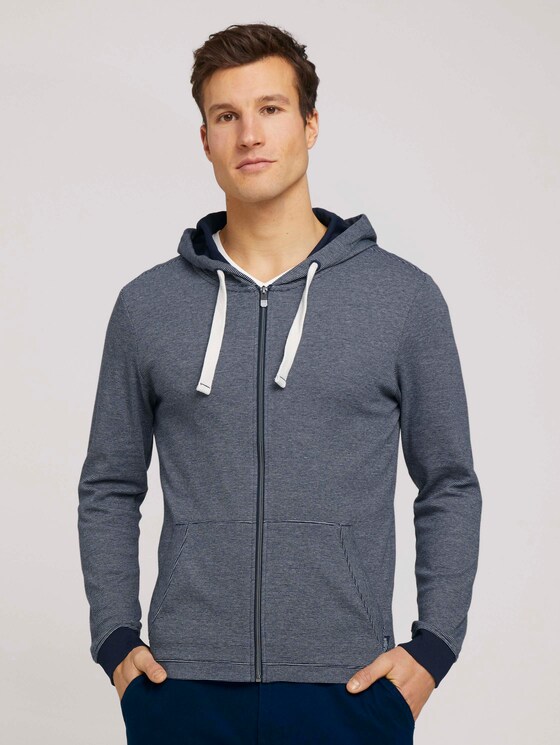 strukturierte Jersey-Jacke - Männer - Dark Blue strukturierte Jersey-Jacke - Männer - Dark Blue - 1 - TOM TAILOR