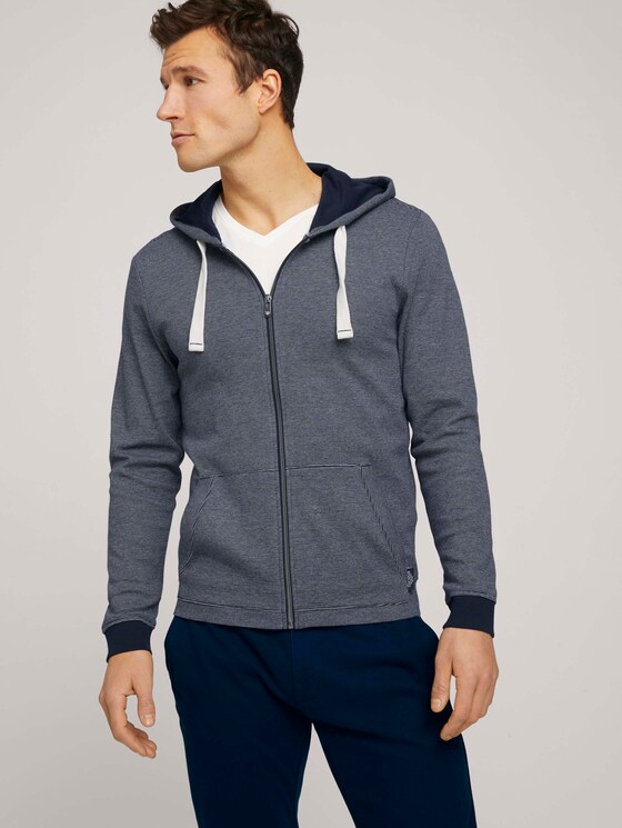 strukturierte Jersey-Jacke - Männer - Dark Blue strukturierte Jersey-Jacke - Männer - Dark Blue - 5 - TOM TAILOR