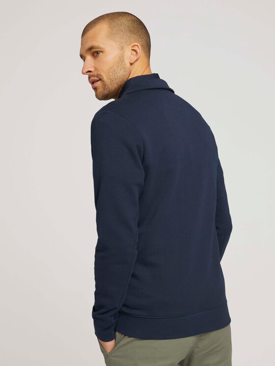 Sweatjacke mit Stehkragen - Männer - Dark Blue Sweatjacke mit Stehkragen - Männer - Dark Blue - 2 - TOM TAILOR