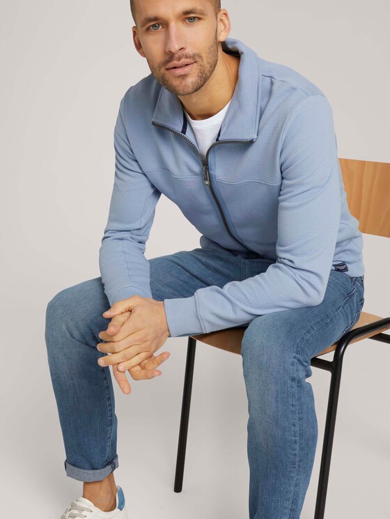 Sweatjacke mit Stehkragen - Männer - Yonder Blue Sweatjacke mit Stehkragen - Männer - Yonder Blue - 5 - TOM TAILOR