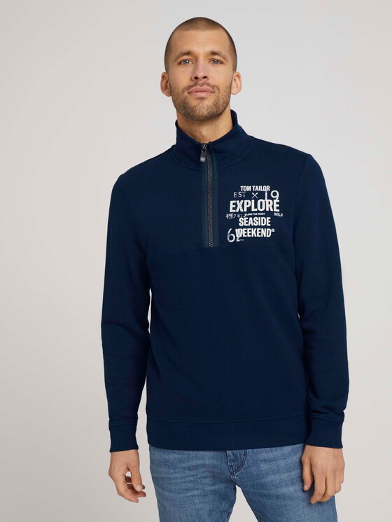 Sweatshirt mit Troyer-Kragen - Männer - Dark Blue Sweatshirt mit Troyer-Kragen - Männer - Dark Blue - 1 - TOM TAILOR