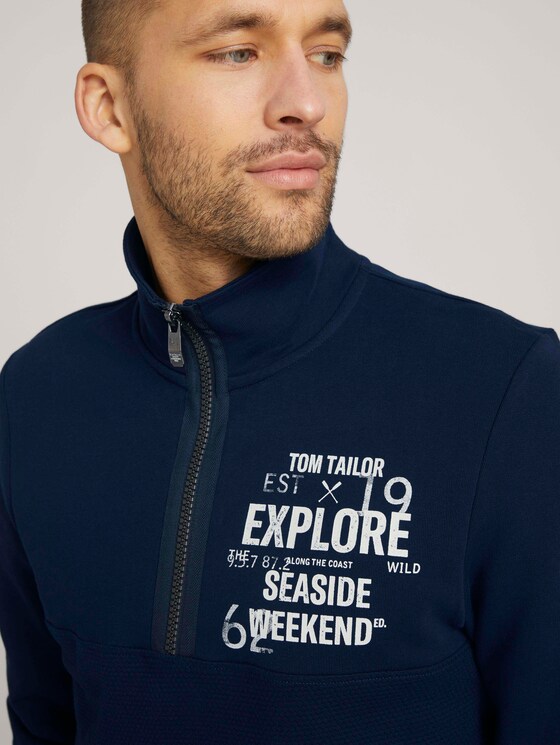 Sweatshirt mit Troyer-Kragen - Männer - Dark Blue Sweatshirt mit Troyer-Kragen - Männer - Dark Blue - 9 - TOM TAILOR