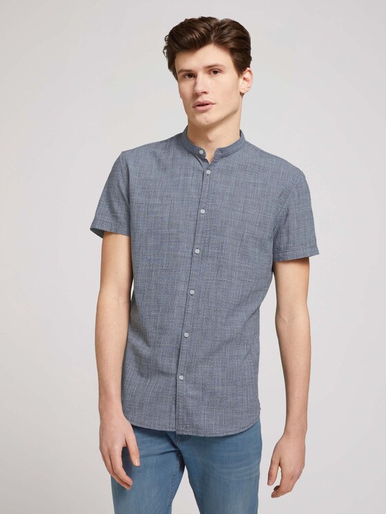 strukturiertes Hemd - Männer - navy white fil a fil strukturiertes Hemd - Männer - navy white fil a fil - 1 - TOM TAILOR Denim