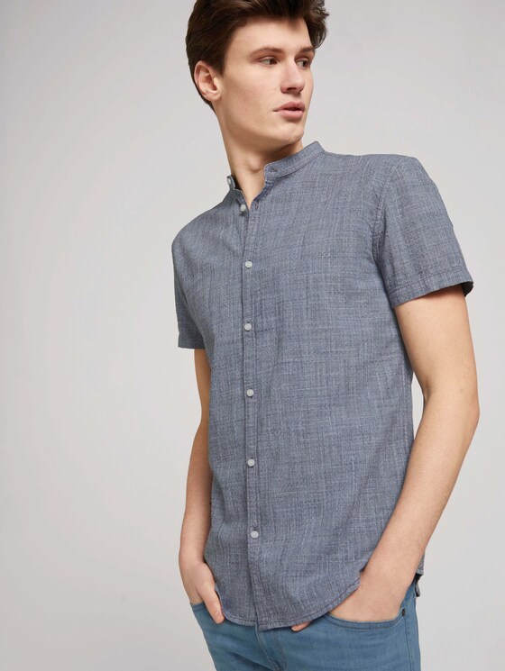 strukturiertes Hemd - Männer - navy white fil a fil strukturiertes Hemd - Männer - navy white fil a fil - 5 - TOM TAILOR Denim