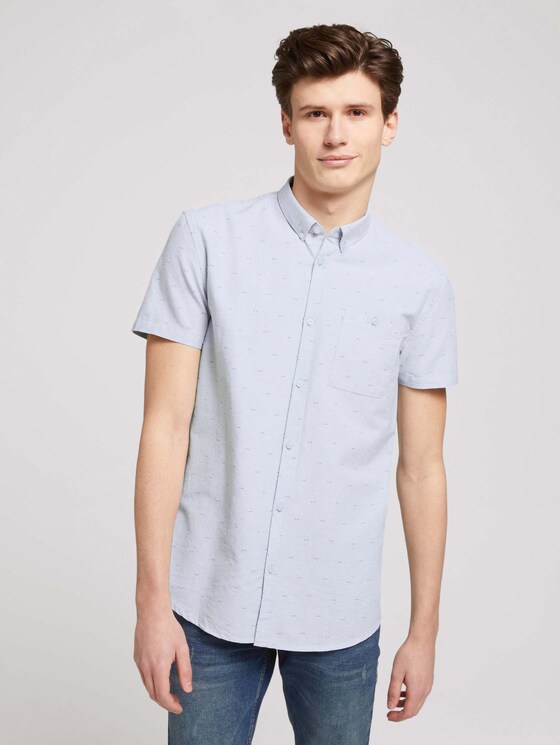 gemustertes Hemd - Männer - blue dot triangle print gemustertes Hemd - Männer - blue dot triangle print - 1 - TOM TAILOR Denim