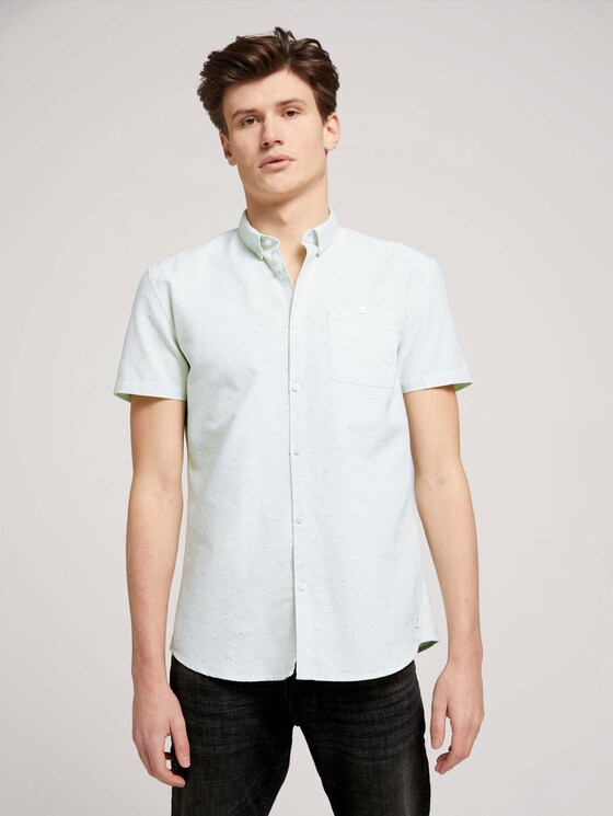 gemustertes Hemd - Männer - mint dot triangle print gemustertes Hemd - Männer - mint dot triangle print - 1 - TOM TAILOR Denim
