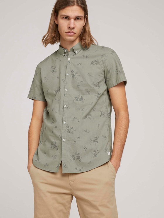 Gemustertes Kurzarmhemd - Männer - olive shredded flower print Gemustertes Kurzarmhemd - Männer - olive shredded flower print - 5 - TOM TAILOR Denim