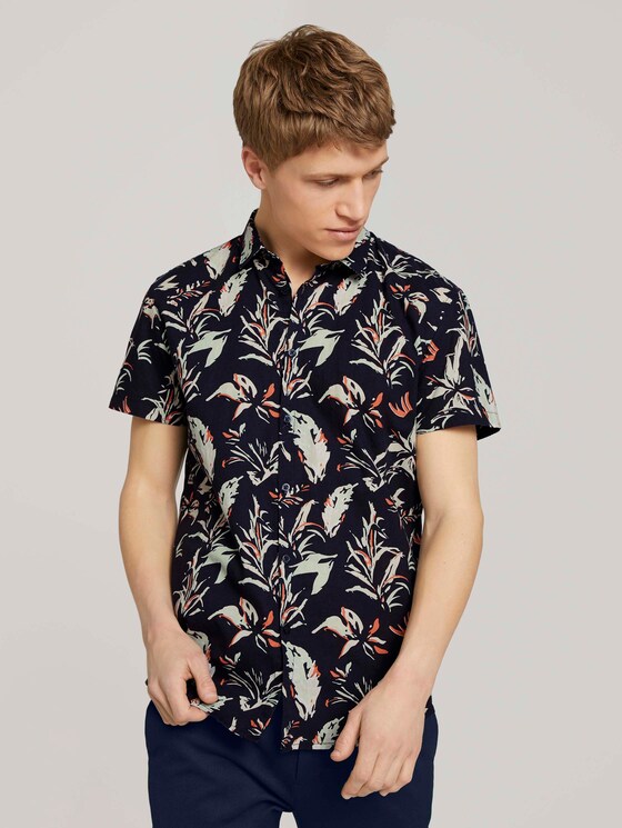 Hemd mit floralem Muster - Männer - navy abstract flower print Hemd mit floralem Muster - Männer - navy abstract flower print - 1 - TOM TAILOR Denim