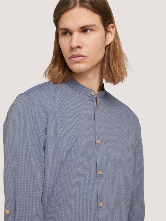 Strukturiertes Hemd - Männer - dark blue x dobby Strukturiertes Hemd - Männer - dark blue x dobby - 9 - TOM TAILOR Denim