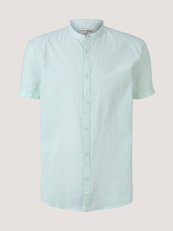 overhemd met korte mouwen en opstaande kraag - Mannen - light mint minimal dobby overhemd met korte mouwen en opstaande kraag - Mannen - light mint minimal dobby - 7 - TOM TAILOR Denim