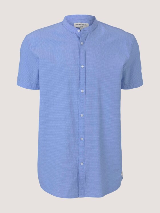 Gemustertes Kurzarmhemd mit Stehkragen - Männer - light blue minimal dobby Gemustertes Kurzarmhemd mit Stehkragen - Männer - light blue minimal dobby - 7 - TOM TAILOR Denim